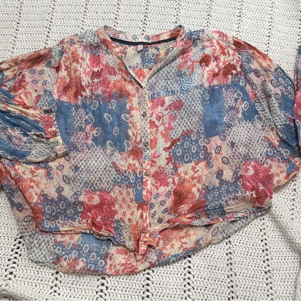 Anthropology Pilcro Sydney Patchwork Blouse - XL